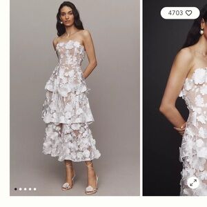 Elliatt Strapless White Floral Dress